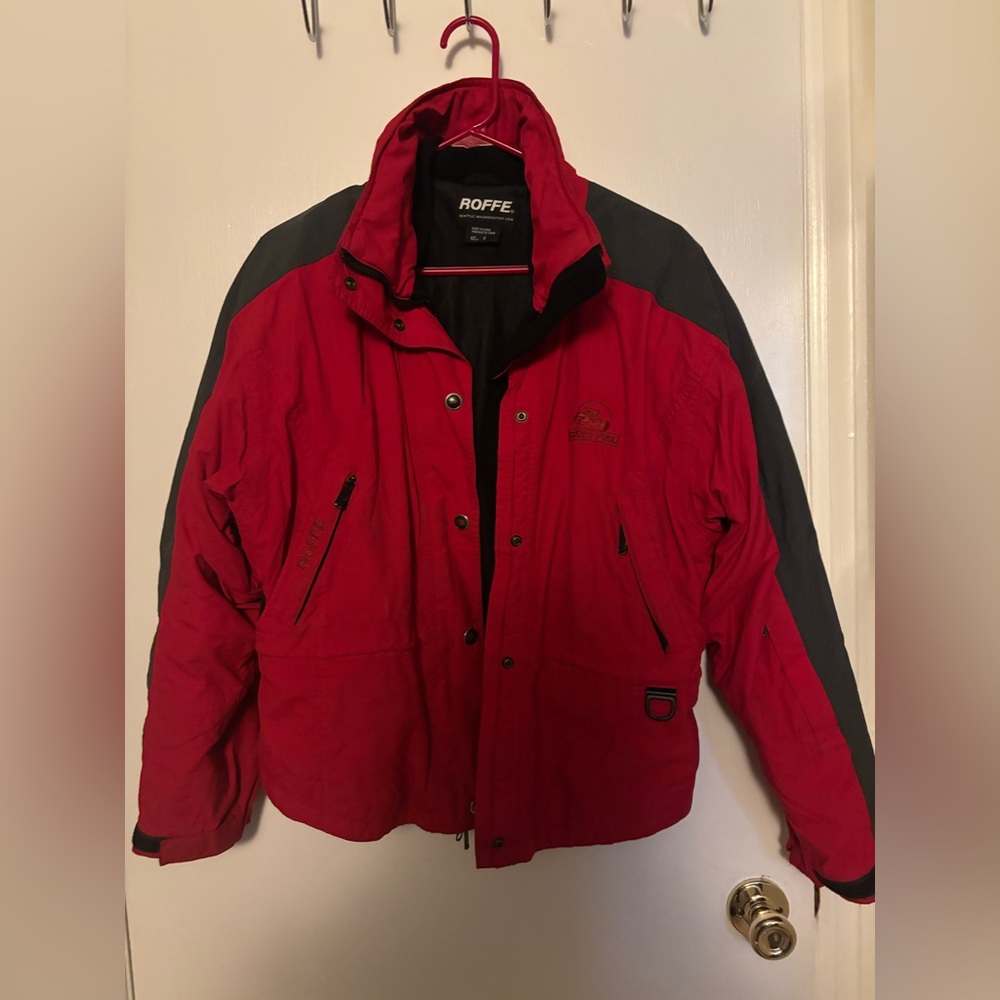 Roffe Red and Charcoal Gran Prix winter jacket
